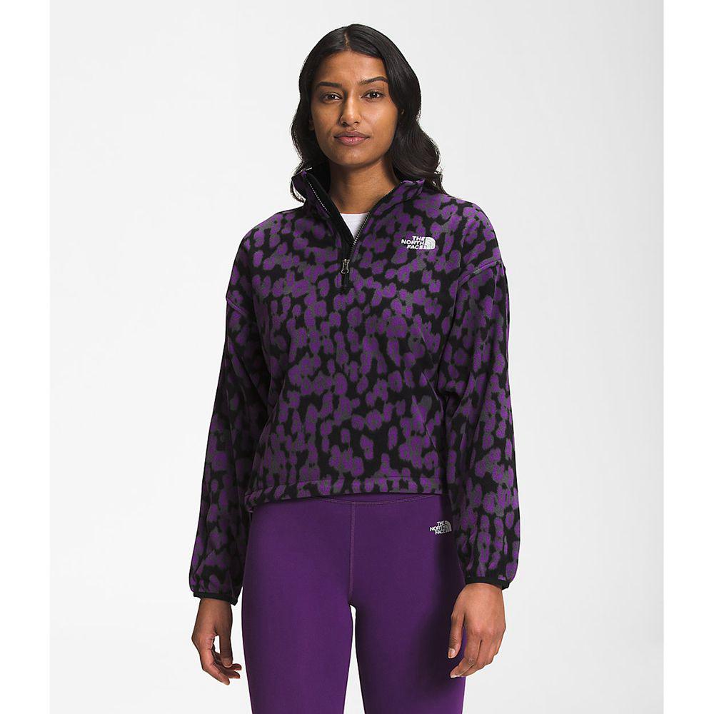 The North Face Printed Tka Kataka ¼ Zip Γυναικεια Μπουφάν Fleece - Μωβ Λεοπαρ (RVIW68091)